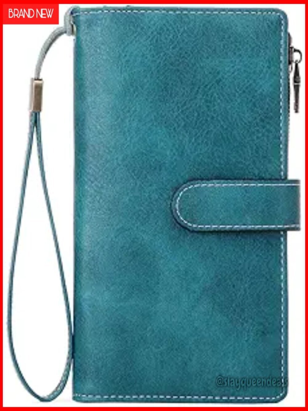 Slim RFID Blocking Bifold Wallet - 16 Card Slots, Zipper Pocket, PU Leather